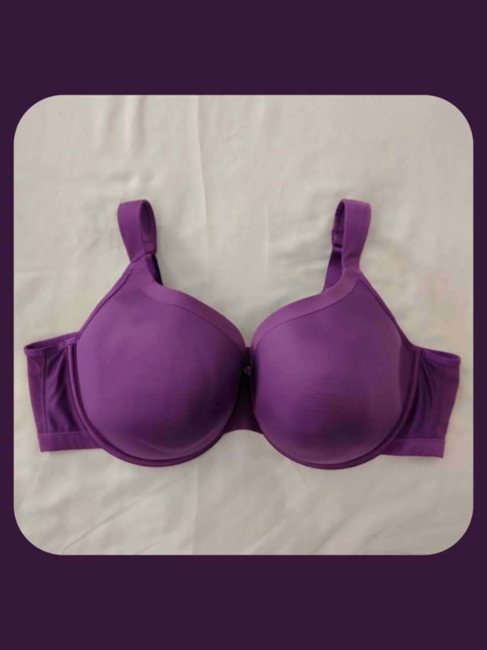Cacique French Full Coverage Bra w/ Underwire - Purple - 46DD